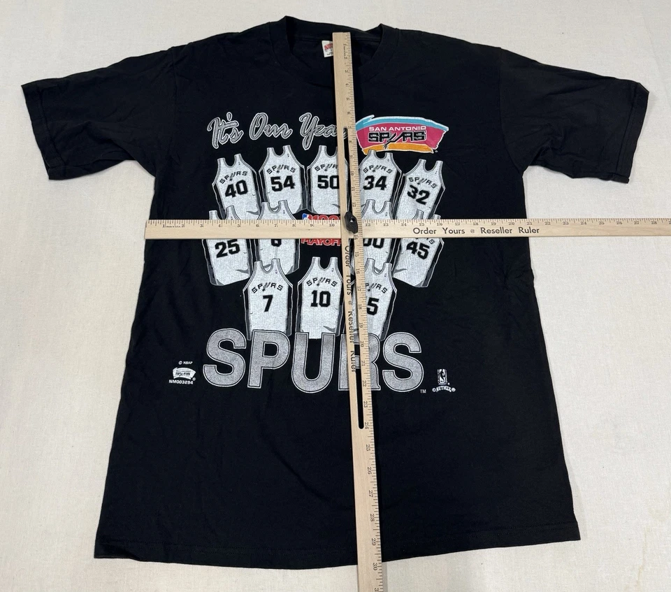 San Antonio Spurs 1995 NBA Playoffs Shirt Mens XL Nutmeg Graphic VTG Made USA 66 - Image 2 of 4