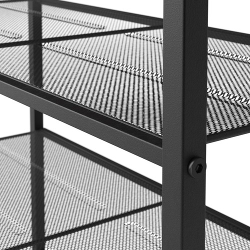 5-Tier Shoe Rack, Storage Organizer, with Wood Top Shelf, 4 Metal Mesh Shelve... - Picture 8 of 8