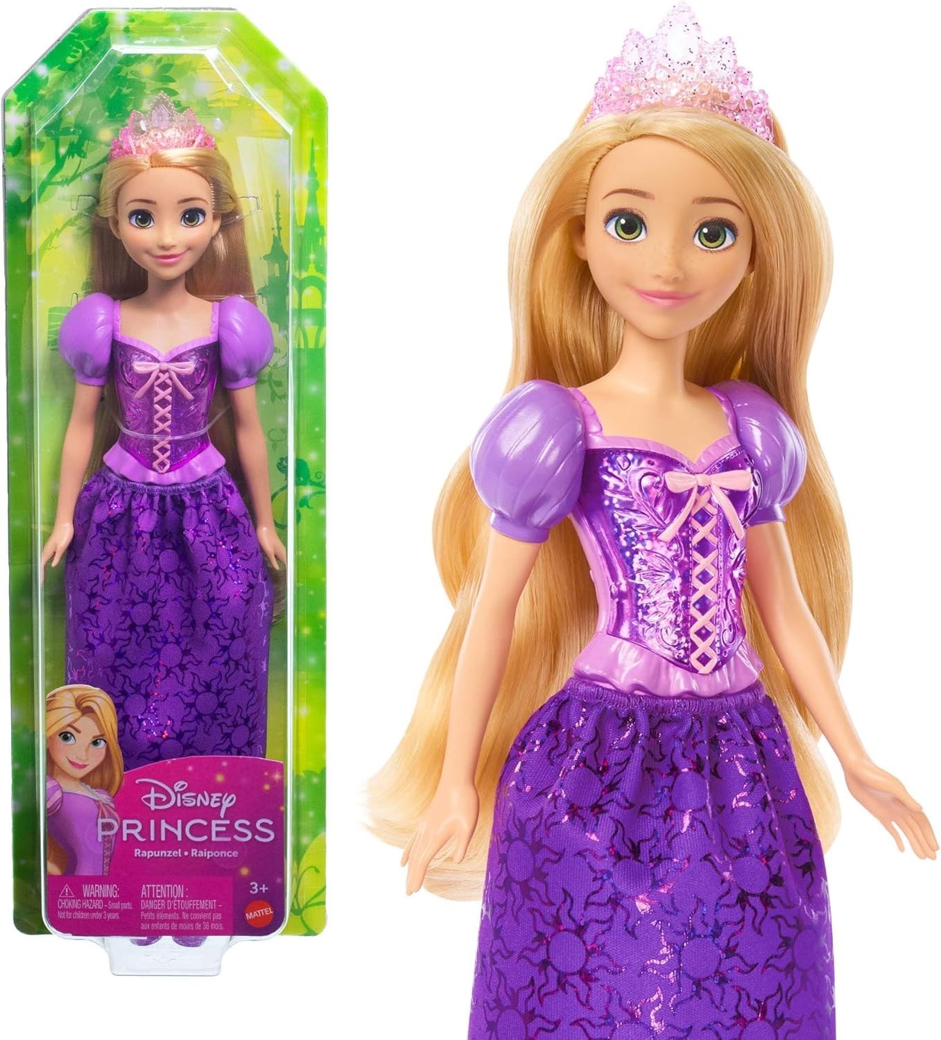 Joom Mattel Bambola Moda Principesse Disney Rapunzel Con Capelli Lunghi, Giocattolo Per Bambini Dai 3 Anni In Su, Hlw03 - Immagine 4