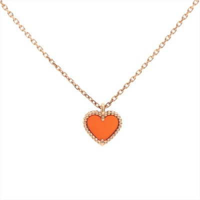 Van Cleef & Arpels Sweet Alhambra Herzen Karneol Halskette 750 (PG) 2,8g