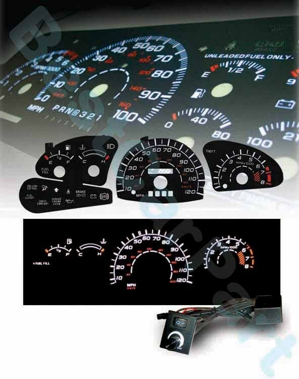 Black 98-03 Escort ZX-2 2dr White Indiglo Glow El Gauge | eBay