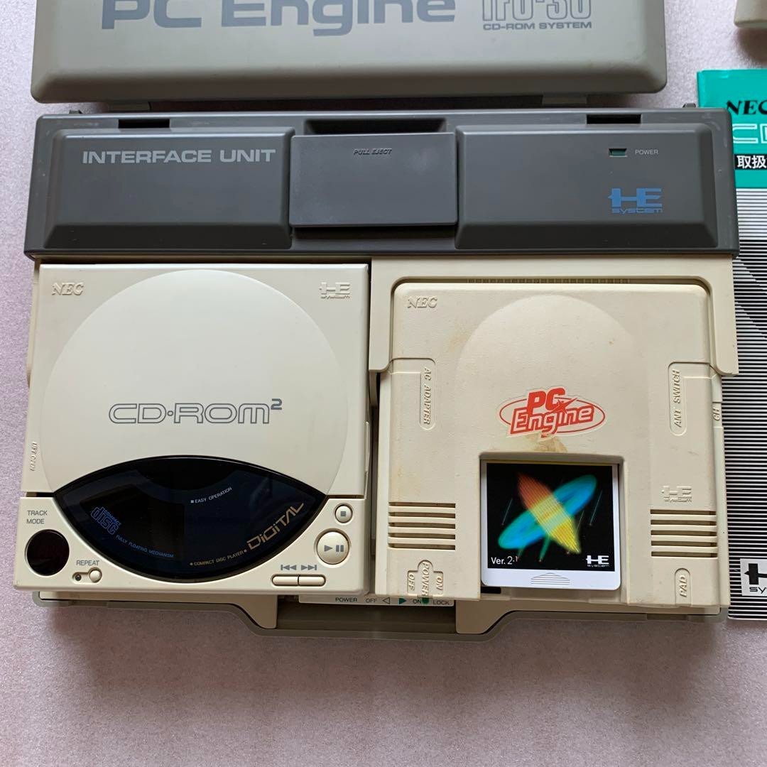 PC engine CD・ROm2 NEC PC Engine CD-ROM2 Main Body Set Operation Confirmed For