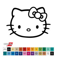 HELLO KITTY Outline Permanent Decal Oracal 651 3" - 12" CHOOSE SIZE COLOR