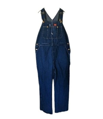 Dickies Bib Overall Pants 42x30 Blue Carpenter American Workwear Dark Wash Denim