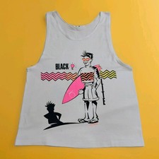 Ocean Pacific Vintage Tank Top 80s Size Small Neon Blacklite Surfer Shirt OP