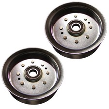 Qty 2: Steel Flat Idler Pulley with Flanges Fits Cub Cadet Replaces 756-05034