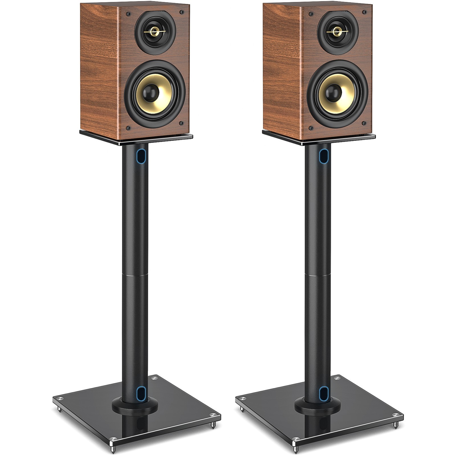 Universal Speaker Stands Pair 45&deg; Swivel Adjustable Stands with Cable Management