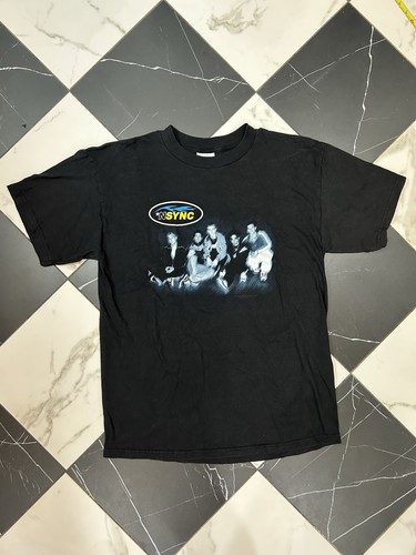 1999 NSync Black Graphic band T-Shirt Tultex Tag Size Large Rock & Pop Genre Y2K