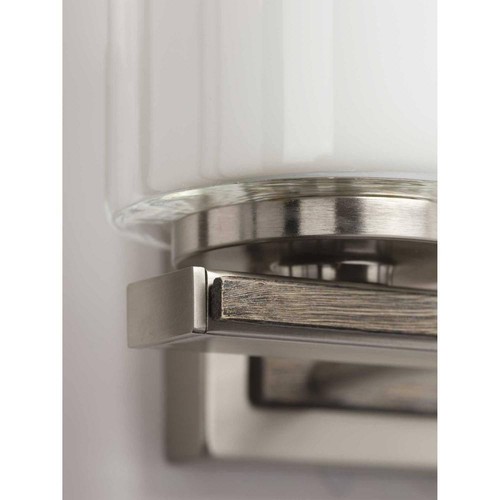 Mast Collection 2-Light Brushed Nickel Clear Glass Coastal Bath Vanity Light - Picture 3 of 8
