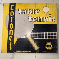 Coronet Table Tennis Official Equipment Ping Pong Set Vintage Paddle Ball Net