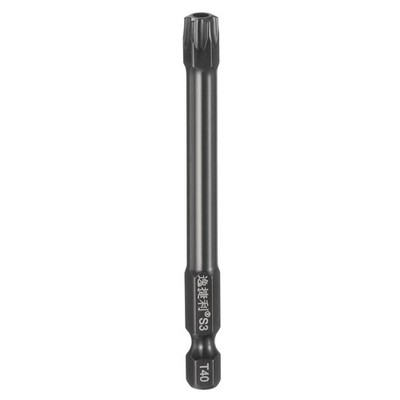 T40 Torx Head Screwdriver Bit 1/4'' Hex Shank 3'' Long Magnetic with Hole