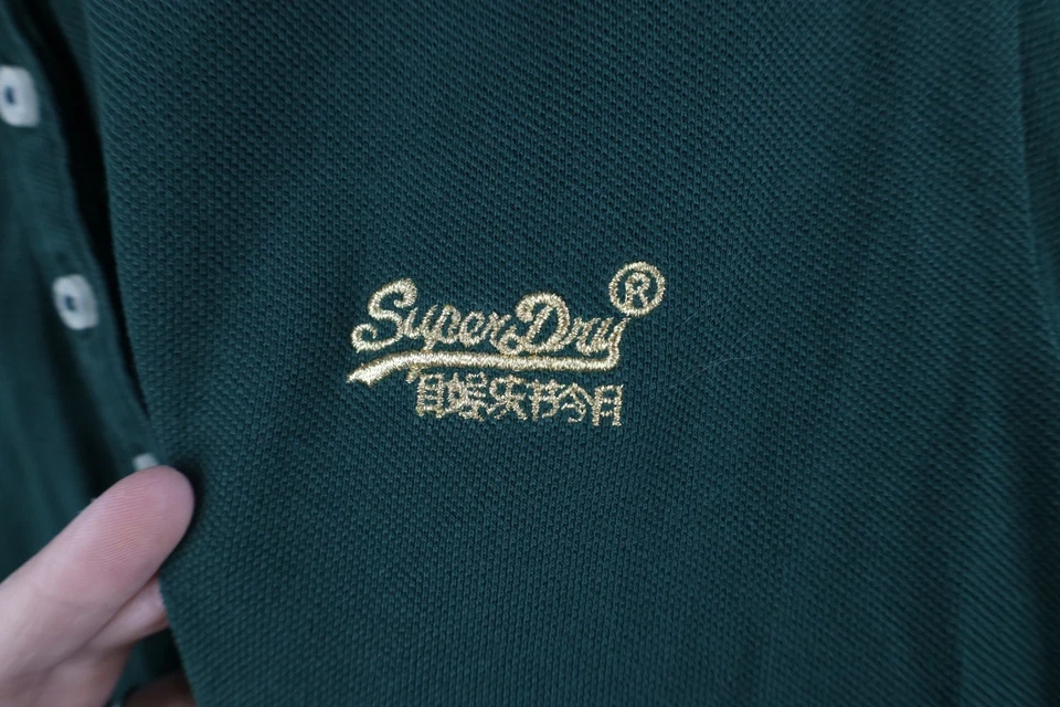 Superdry Japón Mujer Talla 10 Desteñido Deletreado Script Tejido A Rayas Polo Foto 4 de 4