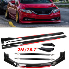 For Subaru Legacy Glossy Black Look Red Front Lip Chin Bumper Side Skirt