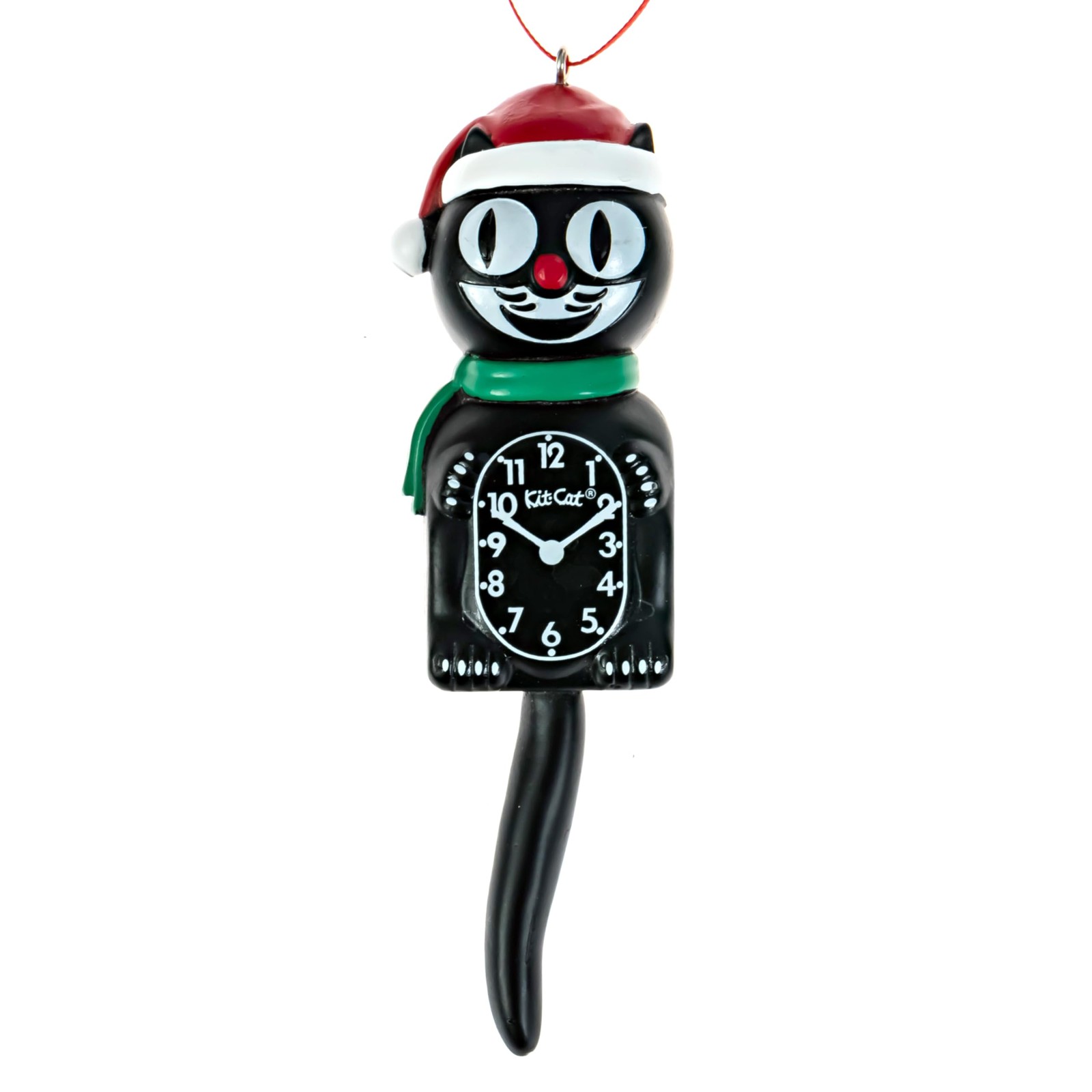 Kit Cat Klock Kit Orologio a forma di gatto con Babbo Natale, ornamento (b3b)