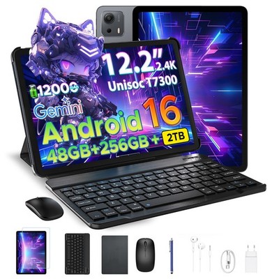 AORLYM P12Plus Android 16 12'' Tablet 48GB+256GB 12000mAh WiFi 5 AI T7300 8 Core