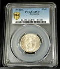 1961 Australia Silver 1/- One Shilling Coin Elizabeth II - PCGS MS64