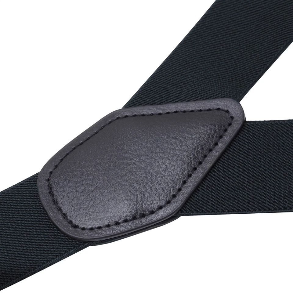 Buyless Moda Botón Tirantes para Hombre 48" Correas Ajustables 1 1/4" Forma Y Foto 3 de 4