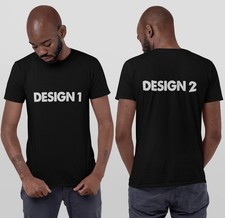 Custom Text Back And Front T-Shirt, Company Logo Design Tee