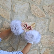 Genuine Fox Fur Cuffs,Real Fur Wrist Cuffs, Soft Fluffy Women,Fox Cuffs