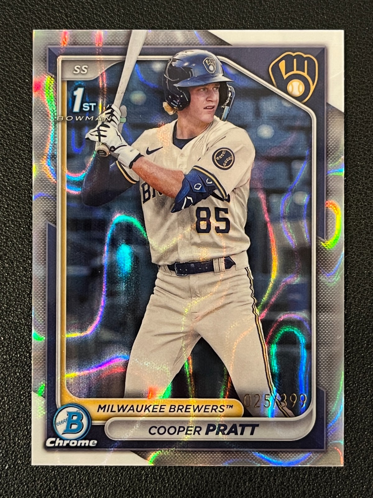Cooper Pratt 2024 Bowman Chrome 1st Lava Refractor /399 Brewers