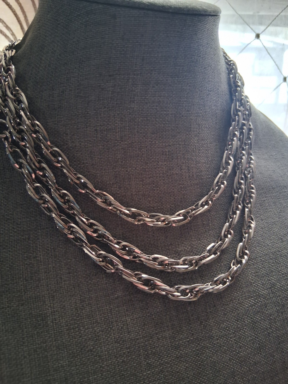 Monet interlocking chain 56" opera length necklac… - image 13