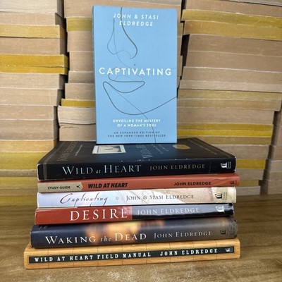 Lot of 7 JOHN ELDREDGE Christian Self Help Books WILD AT HEART Sacred Romance