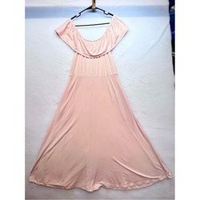 Reformation off the shoulder  Fit & Flare Midi Dress Blush Pink Size Large