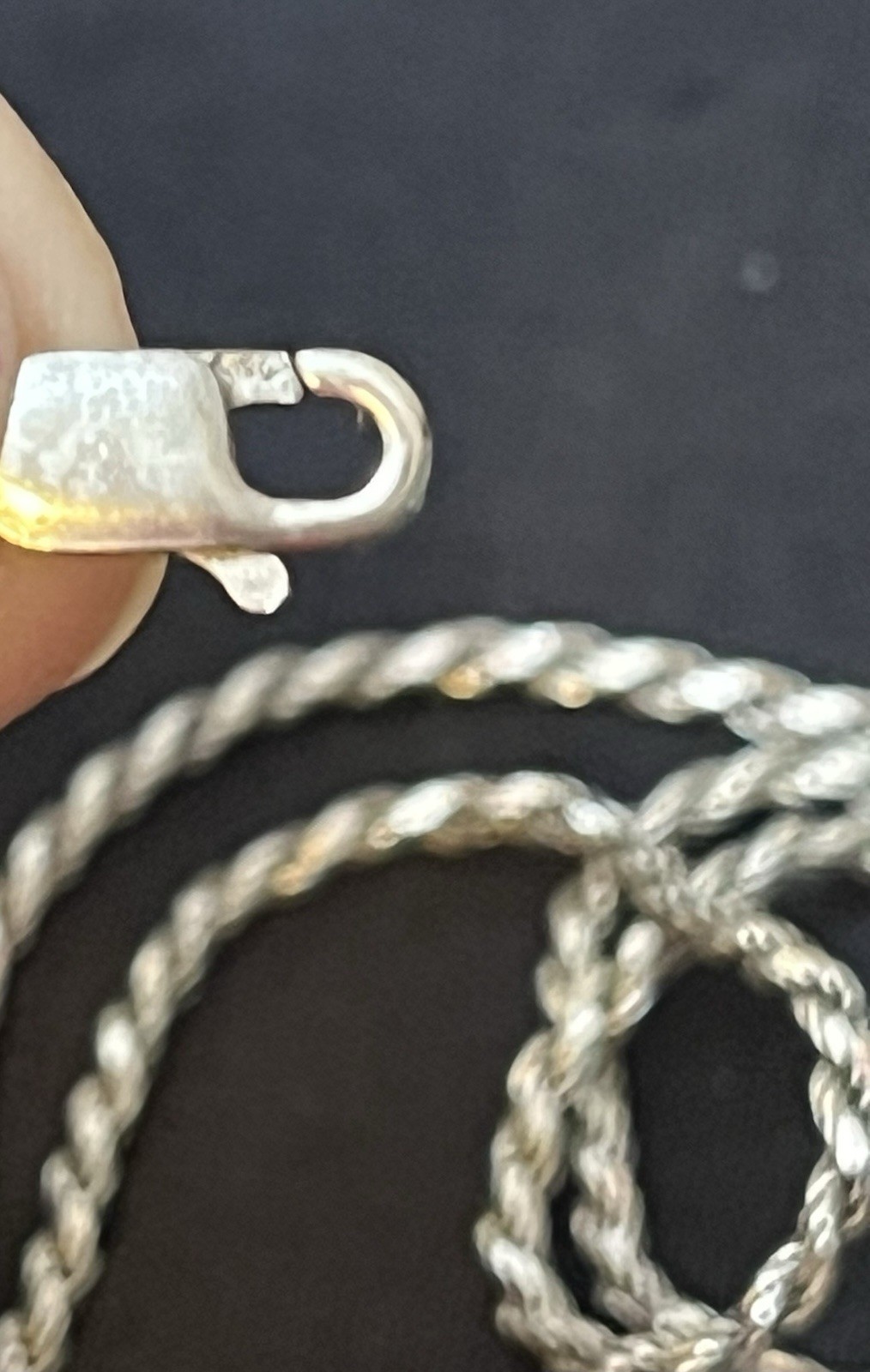 Solid Sterling Silver Rope Chain Diamond Cut 20” … - image 5