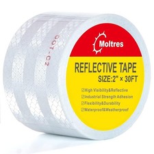 DOT-C2 Reflective Tape,White Silver 2Inch X30 Feet Waterproof Conspicuity Safety