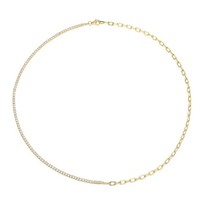 Cavill Zirkon Silbercollier 925 Sterlingsilber Vergoldet 3,721Ct 50 Cm Oval
