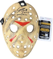 Spencer Stump signed Hockey Mask Young Jason Voorhees Freddy vs Jason JSA