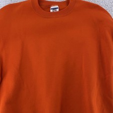 Vintage Jerzees Super Sweats Sweatshirt Mens M/L Blkank Orange Crewneck Pullover