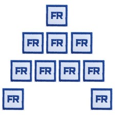 10 Pieces FR Warning Iron-On Embroidered Patches for Jeens Hats Jackets  Bag...