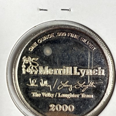 2000 Merrill Lynch - 1oz .999 Fine Silver Round - Christmas, Jesus