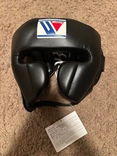 Winning Boxing Headgear FG-2900 Black Full Face Guard Sparring Protective Gear