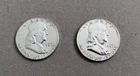 U.S. Coins Two Franklin Half Dollars. 1-1956 & 1-1957