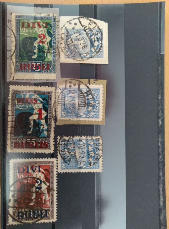 LATVIA-OLDER-ON PIECE-OVER PRINTS-NICE CANCELS-F-VF-#10
