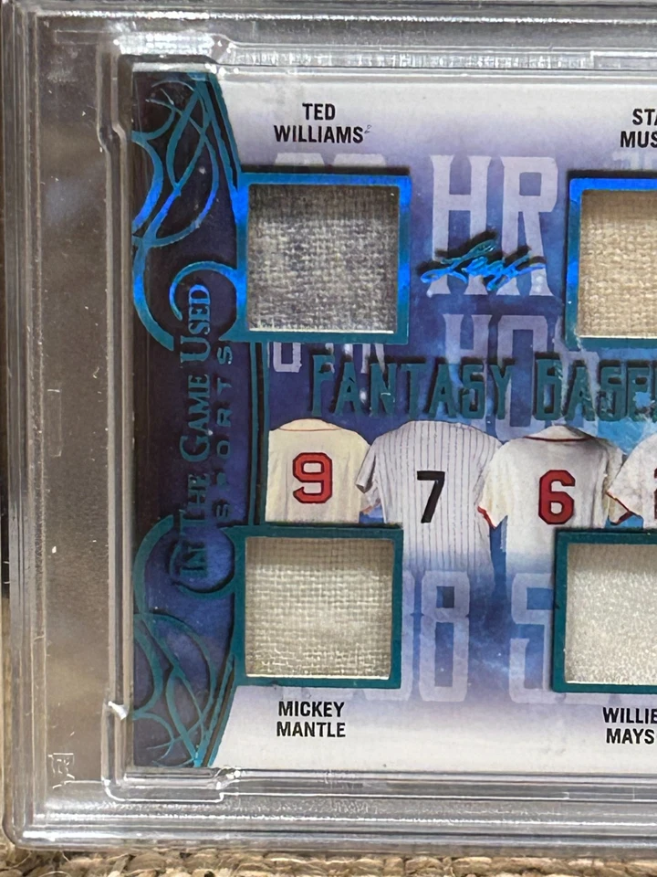 2019 Leaf In The Game Williams/Musial/Matthews/Mays/Mantle/Banks Pt. Blue PSA 9 - Image 2 of 4