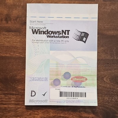 Microsoft Windows NT Workstation Version 4.0 1-2 Processor Edition CD English
