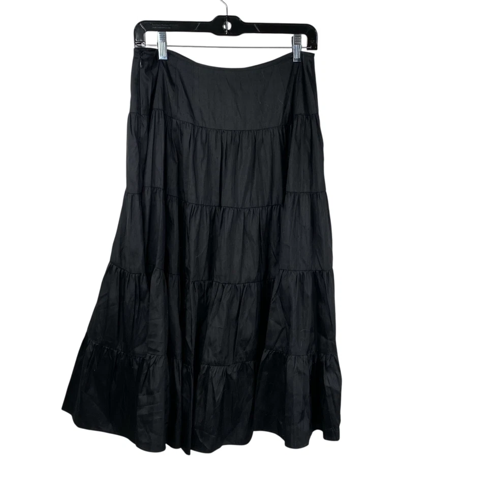 Falda negra de hadas oscura bruja caprichosa en capas de seda negra talla 8P INC para mujer Foto 2 de 4