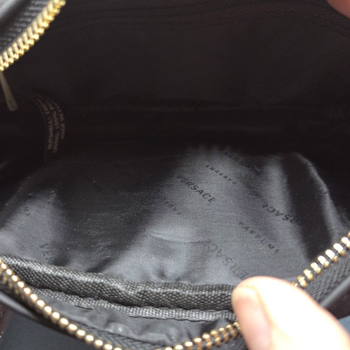 Versace Bolso Bandolera Cartera Bolso de Mano Dorado Medusa Logo Cadena Correa Usado en Excelente Condición - Imagen 5 de 6