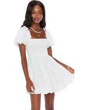 Show Me Your Mumu Colvin Mini Dress Women Size Large White Linen NEW!!