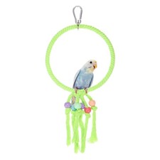 Bird Rope Perch Swing Bird Rope Ring Perch 14 Inch, Green