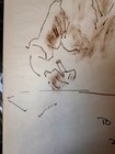 Signed Original Portrait Of Nancy Reagan By Zero Mostel (Drawing) - 1958 — photo 6