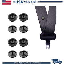 4 Set Car Seat Belt Button Stop Kit Snap-on Installation Prevents Seat Belt Cl