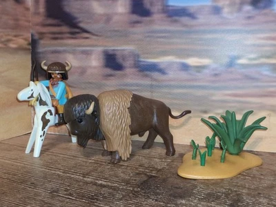 Sammelauflösung: 1 Sioux Custom Indianer Figur mit Pferd, 1 Bison + Landschaft B - Bild 1 von 4