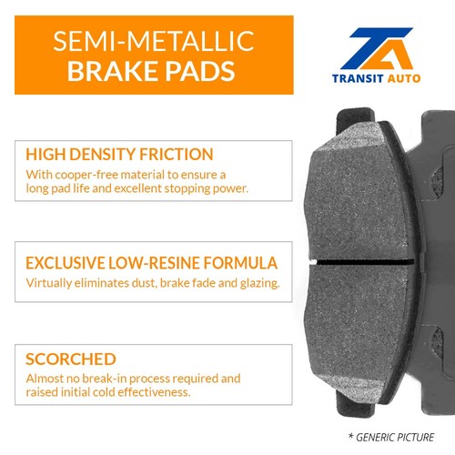 Front Rear Semi-Metallic Brake Pads And Parking Shoes Kit For Acura TL CL RL - Picture 3 of 12