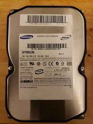 SAMSUNG SpinPoint 80GB 7.2K 2MB ATA 3.5'' SP0802N Desktop Hard Disk Drive