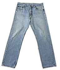 Vintage Levi's 501 Jeans Mens 34x30 Light Wash Button Fly Straight Leg 90s Denim