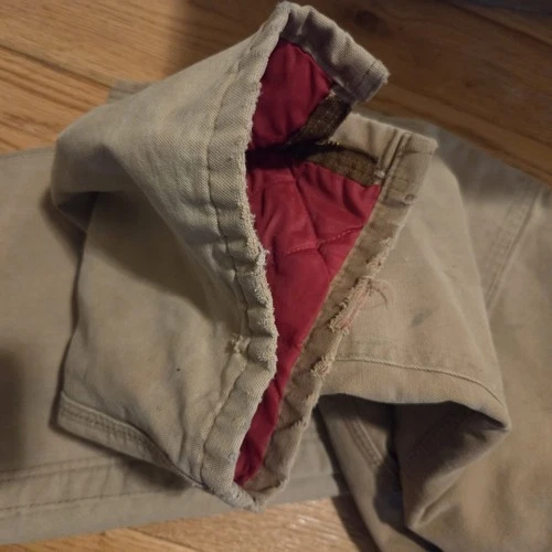 Vintage Carhartt Quilt Lined Double Knee Duck Bib Overalls Brown No Tag Workwear image 7
